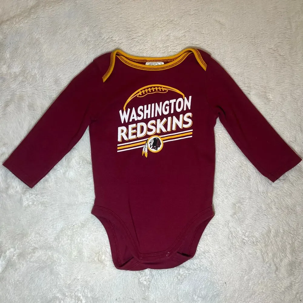 NFL Washington Redskins Baby Onesie Long Sleeve Team Spirit Sport Fan Gear 18 mo
